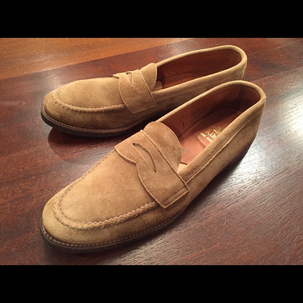 Alden Penny Loafer in Tan Suede